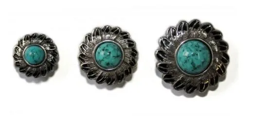 Concho with Chicago Screw FEATHER / Turquise
