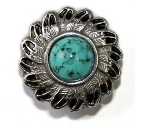 Concho with Chicago Screw FEATHER / Turquise