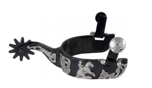 Black and Silver Showsporen with Flower Design