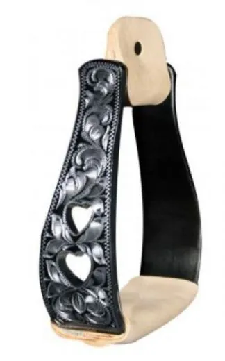 Steigbgel Alu Black Heart