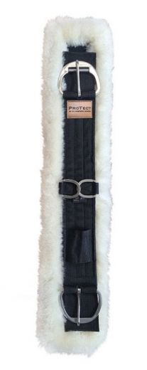 Lambskin girth with roller-buckle