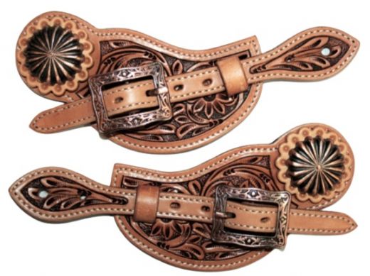 Spur Strap with Flower Tooling