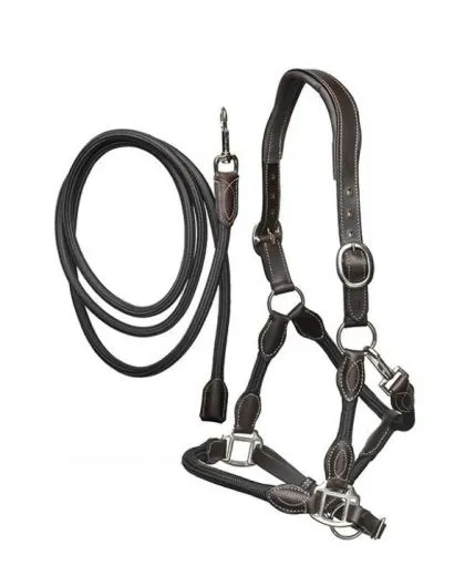 Anatomisch geformtes Halfter mit Strick, schwarz Anatomisch geformtes Halfter mit Strick, schwarz