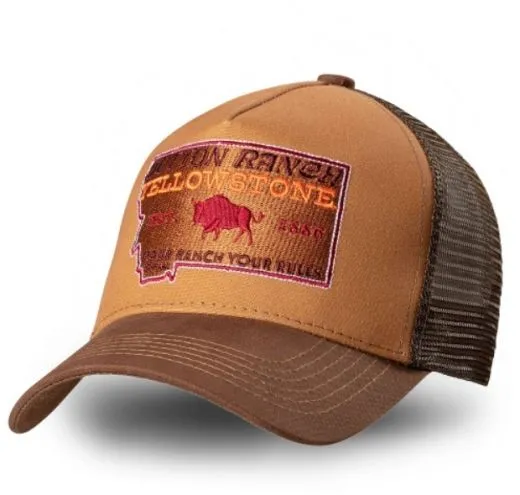 Cap der Yellowstone Kollektion in Braun mit Sticker Yellowstone