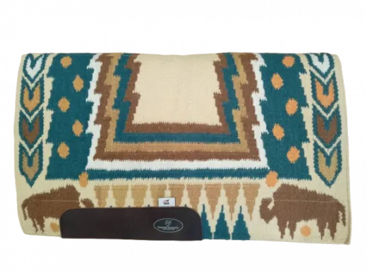 Western Show Pad mit dem Design Buffalo in den Farben Hunter Green/Sand