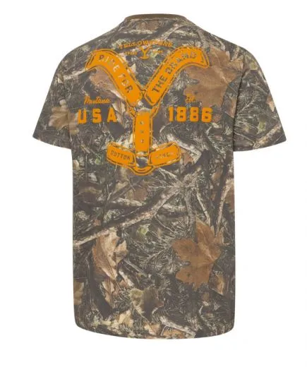 YELLOWSTONE T-Shirt Ride for the Brand im Camouflage-Look mit Logo-Print und Backprint aus der Yellowstone Westernkollektion.