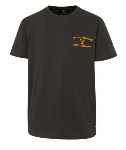 YELLOWSTONE T-Shirt Ride for the Brand in Anthrazit mit Yellowstone Logo und gro�em Backprint aus der Yellowstone Westernkollektion.