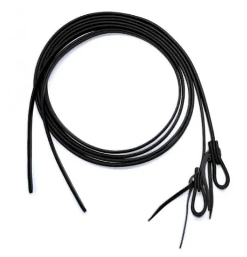Black Waterloop Reins 8 ft x 1/2 aus Leder f�r Westernreiten