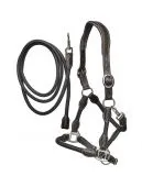 Anatomisch geformtes Halfter mit Strick, schwarz Anatomisch geformtes Halfter mit Strick, schwarz