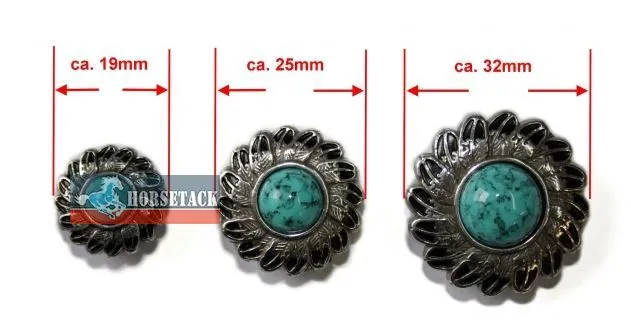 Concho with Chicago Screw FEATHER / Turquise