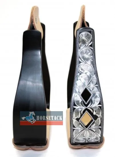 Steigbgel Alu Black Raute