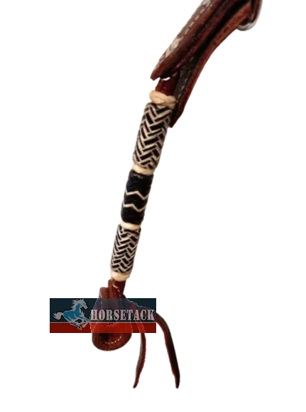 Zweiohr Trense Show mit Rohhaut mit dunklen Applikationen