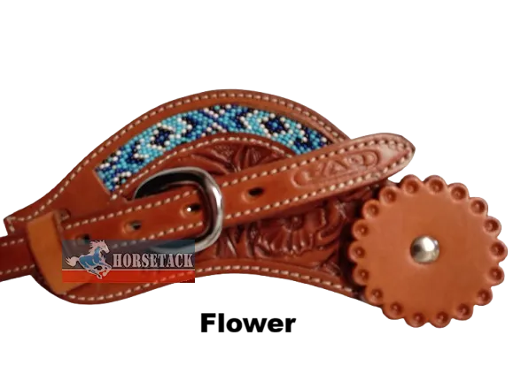 Ausschnitt Sporenriemen mit Flower und Perlen Design
