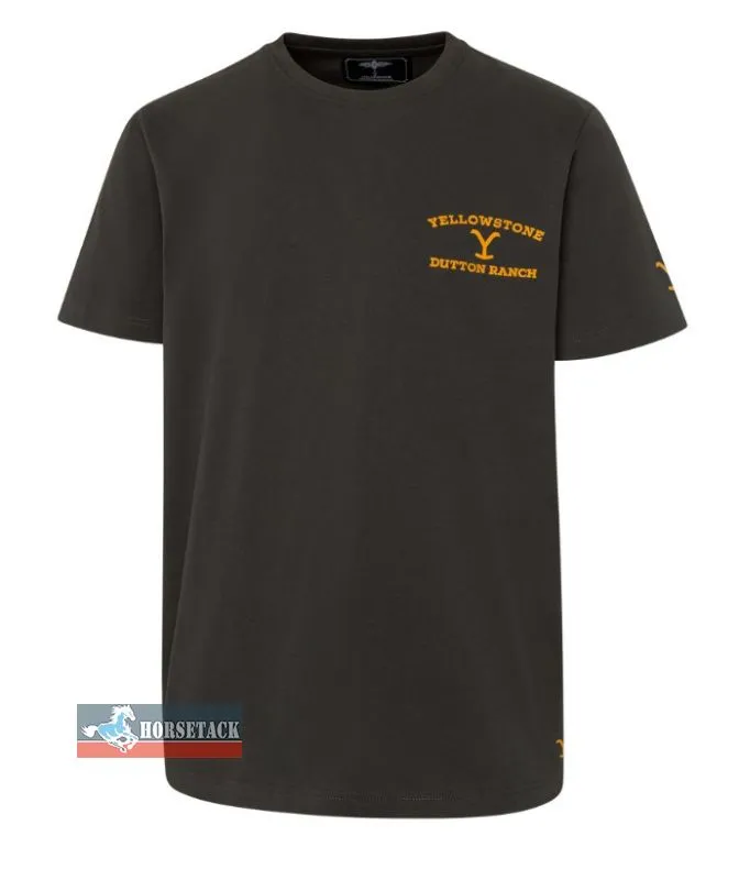 YELLOWSTONE T-Shirt Ride for the Brand in Anthrazit mit Yellowstone Logo und gro�em Backprint aus der Yellowstone Westernkollektion.
