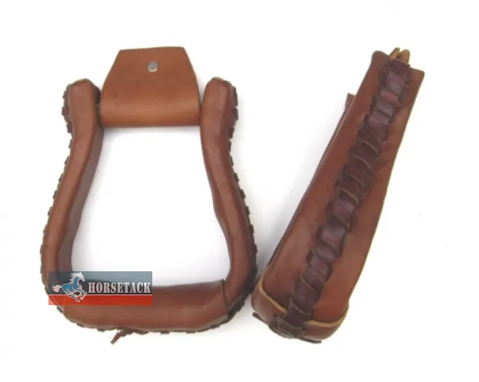 Hochwertige Ledersteigb�gel mit gepolsterter Trittfl�che und Latigo-Leder-N�hten als Sattelzubeh�r f�r Westerns�ttel.