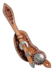 Fancy Spurstrap, Burgundy Stones #SPS-D-156