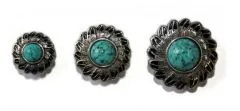 Concho with Chicago Screw FEATHER / Turquise
