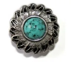 Concho with Chicago Screw FEATHER / Turquise
