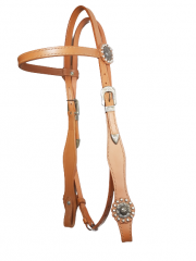 Western Headstall Silver Flower