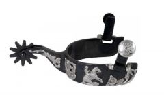 Black and Silver Showsporen with Flower Design