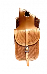 Horn bag  leather, with basket tooling