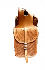 Horn bag leather, with basket tooling