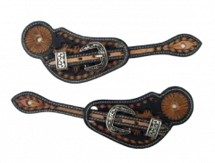Ladys Show Sporenriemen Dunkel mit attraktivem Buckle