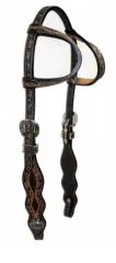 Two ear show headstall in antique design with very nice hallmarking