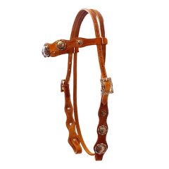 Harness Headstall with Flower Conchas