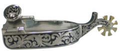Black and Silver Showsporen with Flower Design