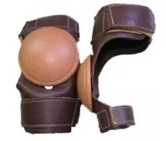 Leather Skid Boots mit Klettverschlu