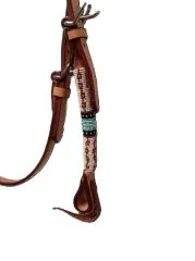 Western Kopfst�ck Blue mit Perlen