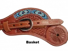 Ausschnitt Sporenriemen mit Basket und Perlen Design