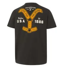YELLOWSTONE T-Shirt Ride for the Brand in Anthrazit mit Yellowstone Logo und gro�em Backprint aus der Yellowstone Westernkollektion.