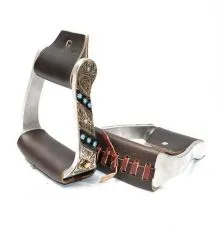 Aluminium Steigb�gel t�rkis Western leicht mit Verzierung