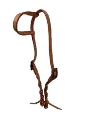 Western One Ear Kopfst�ck aus Naturleder mit Conchos und verstellbaren Backenst�cke