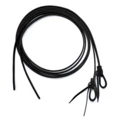 Black Waterloop Reins 8 ft x 1/2 aus Leder f�r Westernreiten